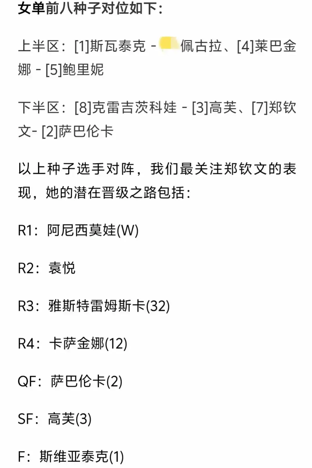 美网抽签对阵：中国11人打正赛，郑钦文抽下下签，很难进入半决赛  第3张